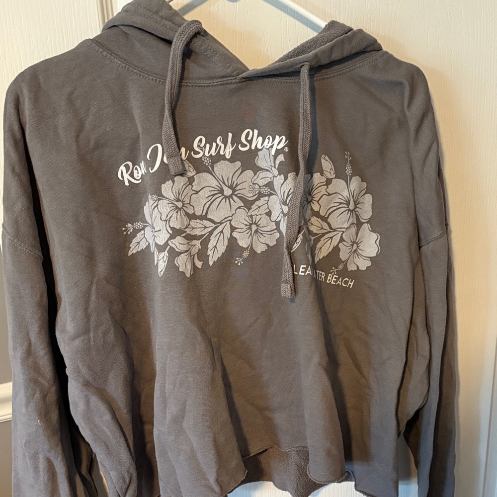 Gray Floral Hoodie